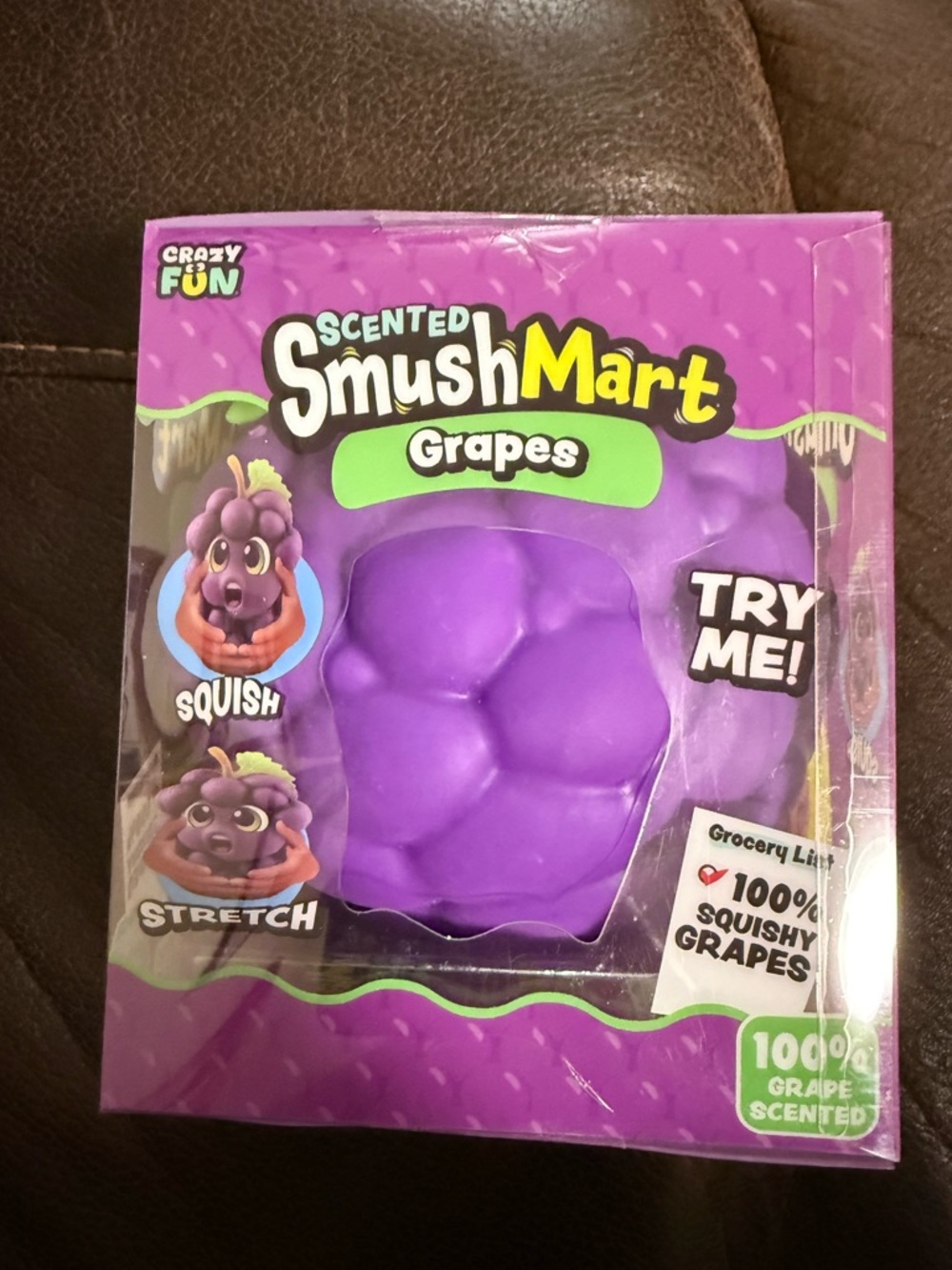 Smush Mart Grapes Purple Squishy Toy - Kids Stress Reliever